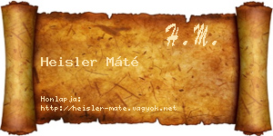 Heisler Máté névjegykártya