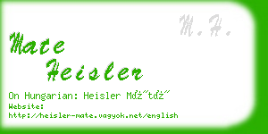 mate heisler business card